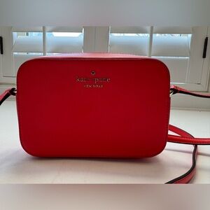 New condition authentic Kate Spade Vibrant bright orange camera bag cross body